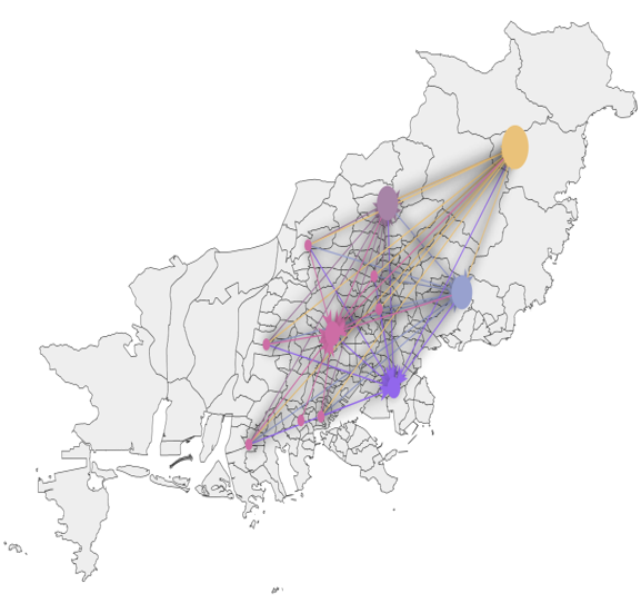 부산시 문화소비 이동분포
